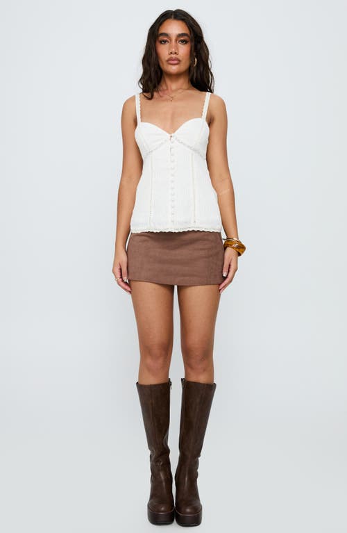 Princess Polly Committed Open Back Lace Trim Tank In White