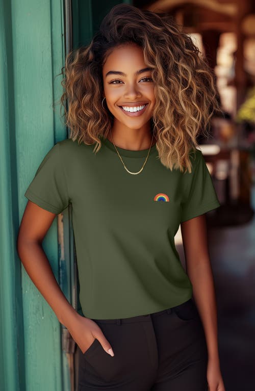 DALIX DALIX WOMENS RAINBOW JERSEY RELAXED TEE 