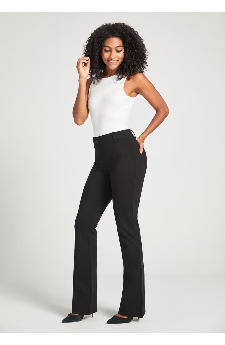 Betabrand Two Pocket DPYP Dress Pant Yoga Pants Bootcut, Alternate, color, Black