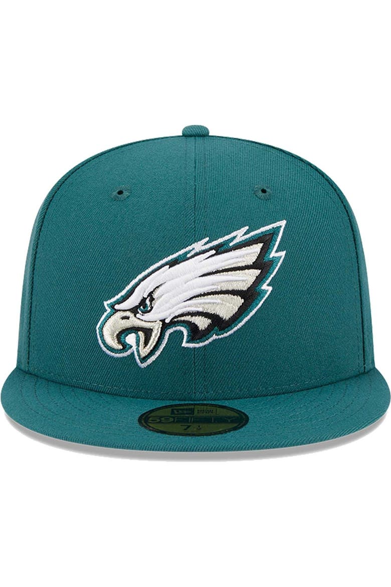 Men's New Era Midnight Green Philadelphia Eagles Omaha 59FIFTY Fitted Hat, Alternate, color, Green