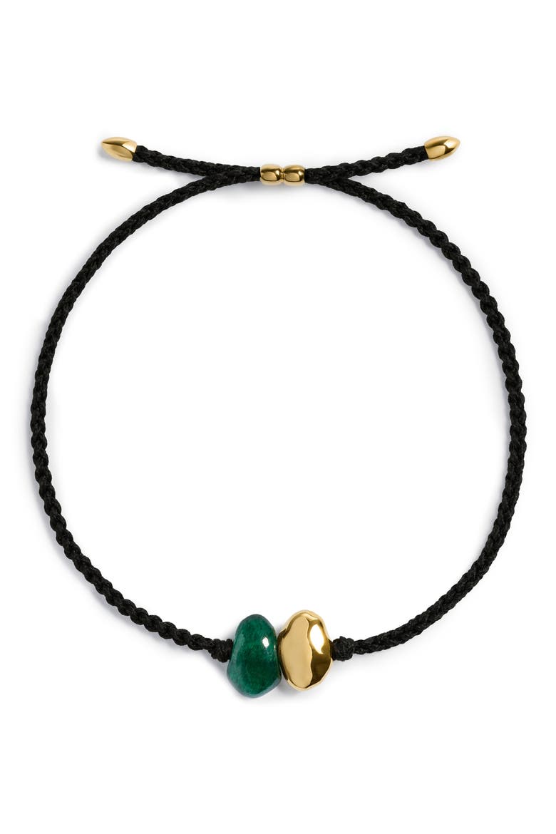 Antica Gemstone Cord Bracelet, Main, color, 18K GOLD VERMEIL/ GRN ADV