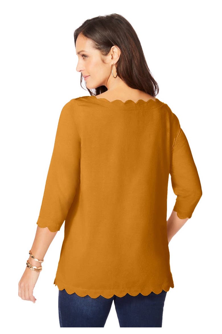 Scallop Boatneck Tunic, Alternate, color, RICH GOLD