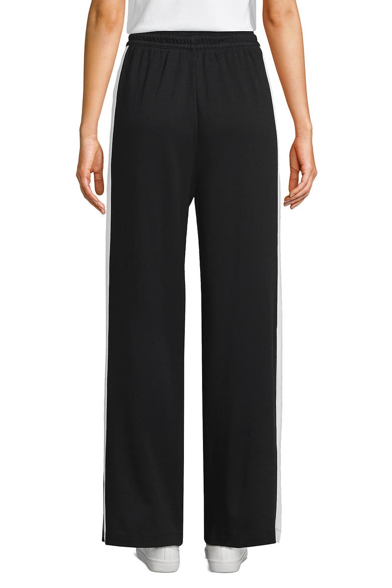 Knit High Rise Relaxed Straight Leg Side Stripe Pants, Alternate, color, Black/White