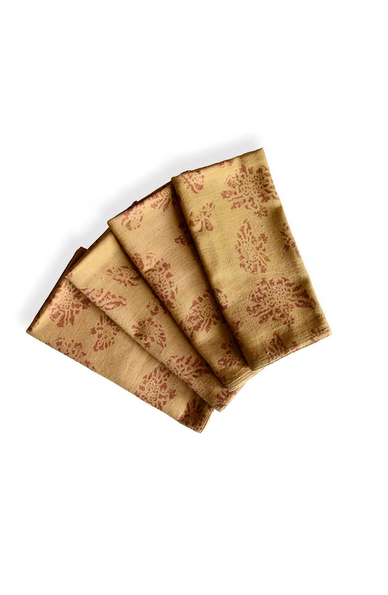 Ichcha Ethically Made Cotton Dinner Napkins, Main, color, Yellow