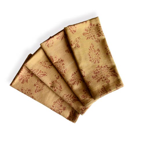 Ichcha Ethically Made Cotton Dinner Napkins In Yellow