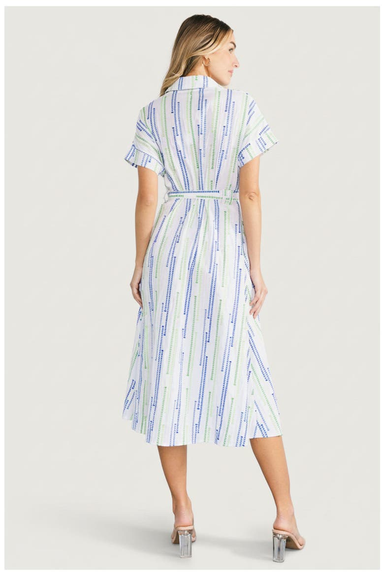 Jimena Midi Dress, Alternate, color, Blue + Green Print