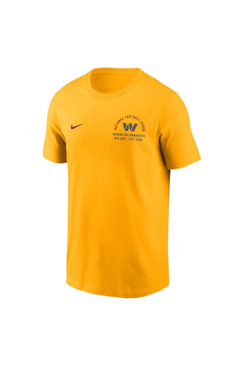 Men's Nike Gold Washington Commanders Split Logo T-Shirt, Alternate, color, Gold