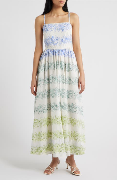 Empire Waist Sleeveless Cotton Maxi Dress