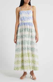 Empire Waist Sleeveless Cotton Maxi Dress