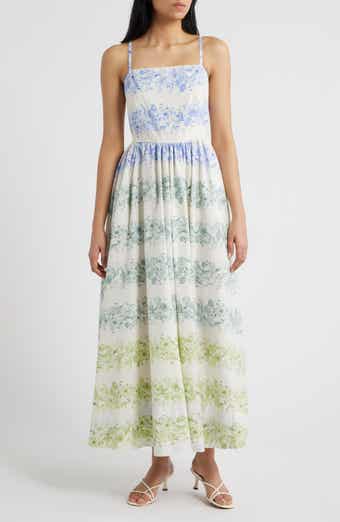 Empire Waist Sleeveless Cotton Maxi Dress