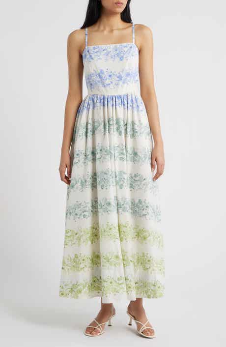 Empire Waist Sleeveless Cotton Maxi Dress
