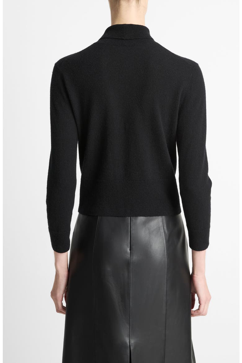 Cashmere & Silk Mock Neck Sweater, Alternate, color, BLACK