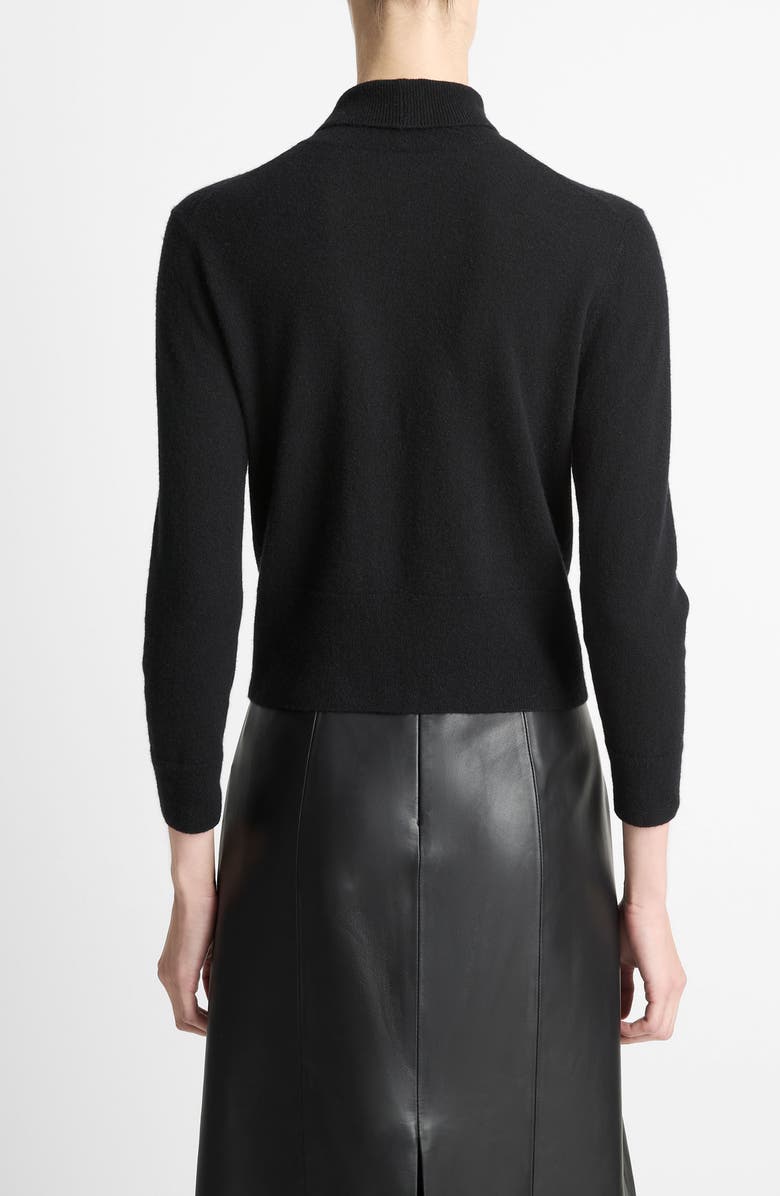 Vince Cashmere & Silk Mock Neck Sweater, Alternate, color, Black