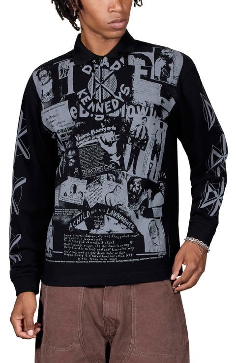 x Dead Kennedys Poster Graphic Long Sleeve Polo