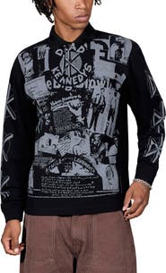 PLEASURES x Dead Kennedys Poster Graphic Long Sleeve Polo