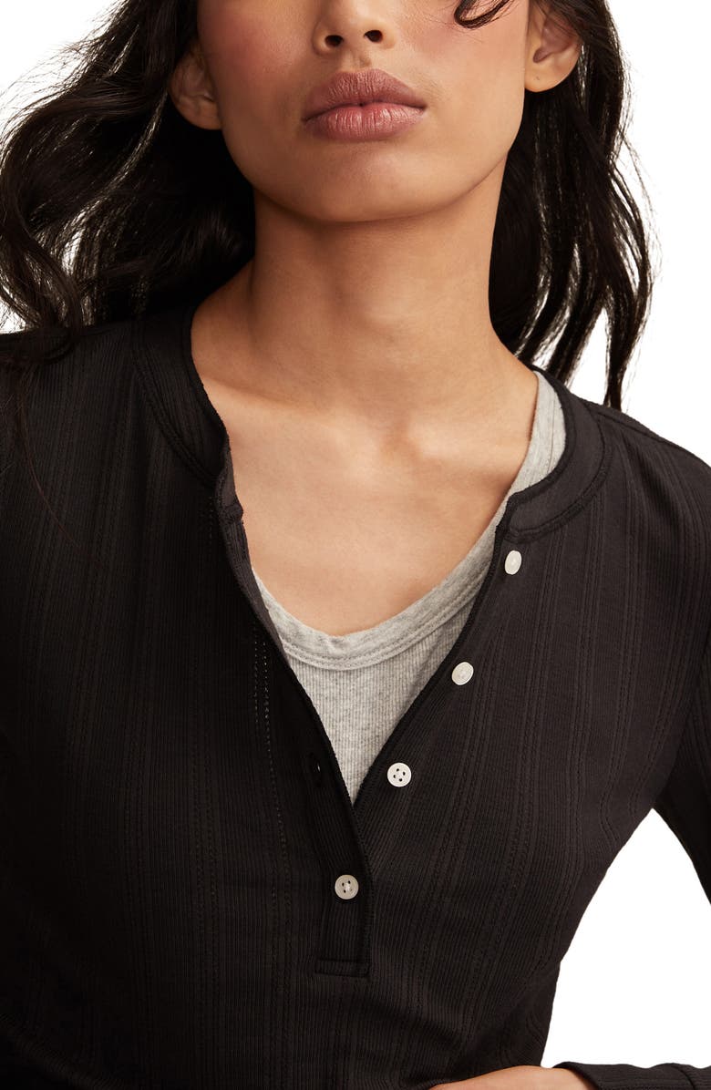 Lucky Brand Ribbed Henley, Alternate, color, Caviar