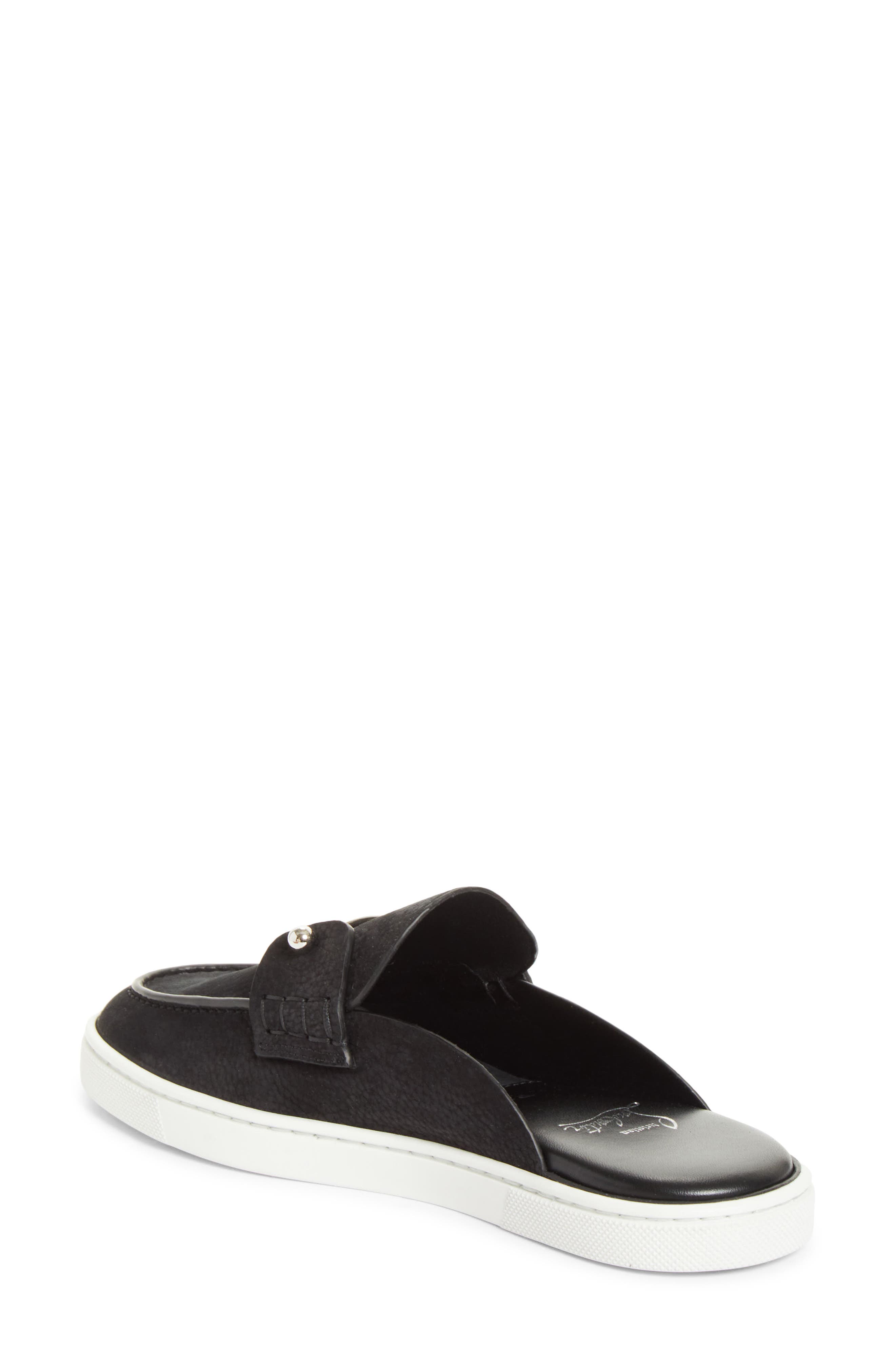 Christian Louboutin Chanme Sneaker Loafer Mule, Alternate, color, Black