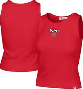 '47 Women's '47 Scarlet San Francisco 49ers Cropped Straight Cut Ribbed Baby Tank Top