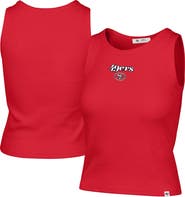 '47 Women's '47 Scarlet San Francisco 49ers Cropped Straight Cut Ribbed Baby Tank Top
