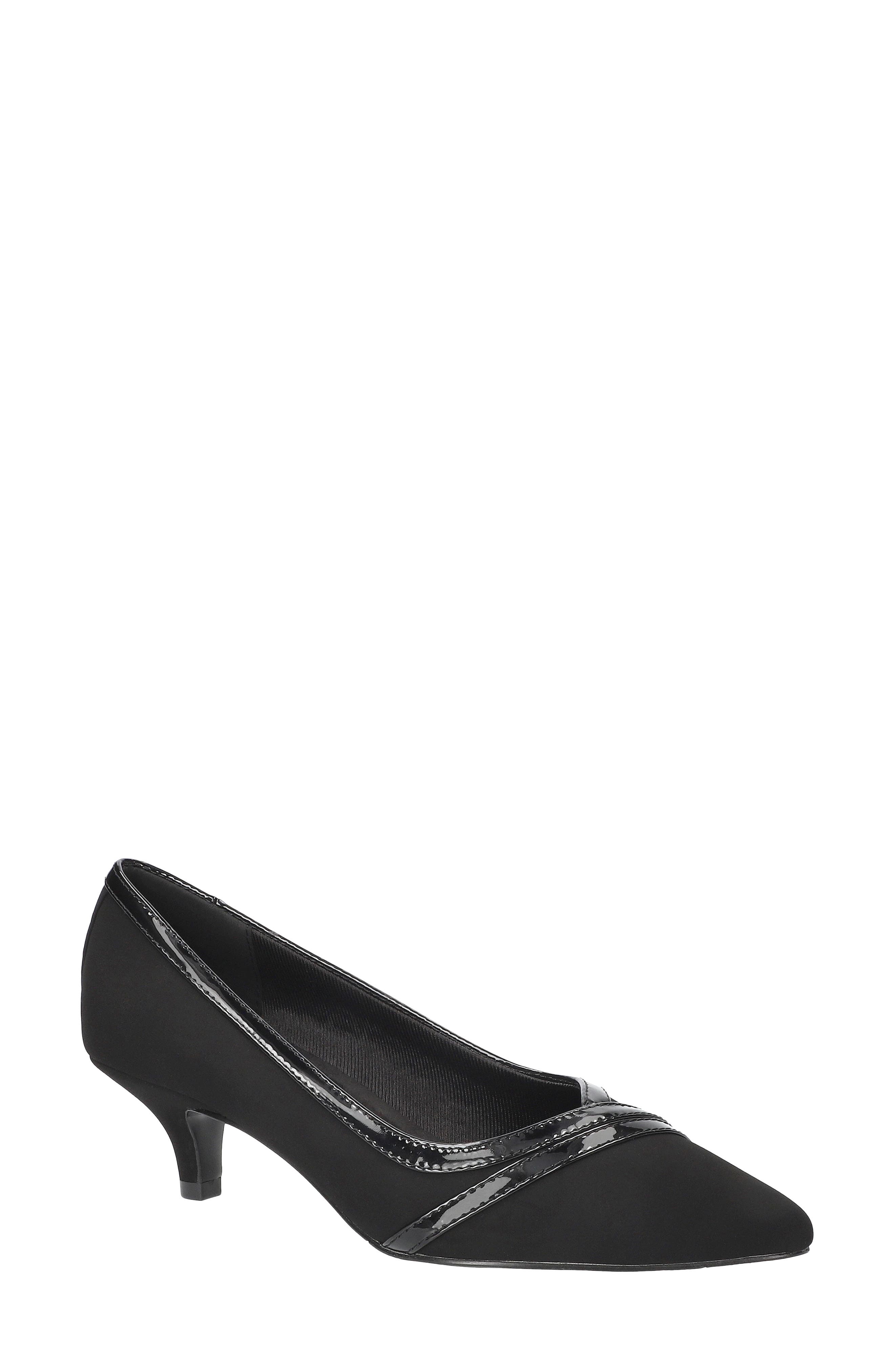Maye Pointed Toe Kitten Heel Pump, Main, color, BLACK LAMY-PATENT