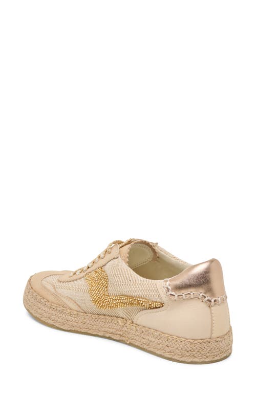 Dolce Vita Notice Beaded Mesh Sneaker In Gold Multi Burlap