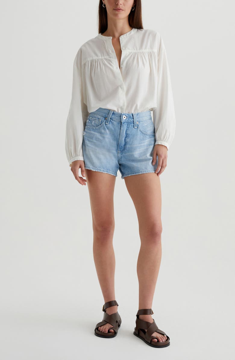 AG Halle High Waist Relaxed Denim Shorts, Alternate, color, Sunrise