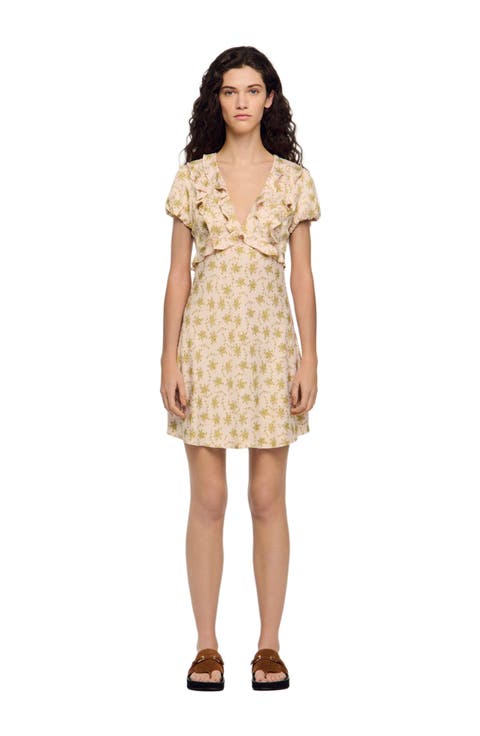 Floral print short dress
