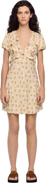 SANDRO Floral print short dress