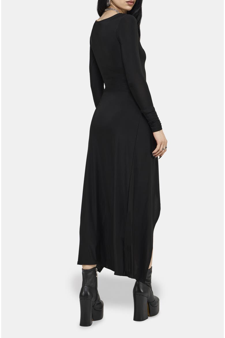Bellamira Ring Waist Midaxi Dress, Alternate, color, Black