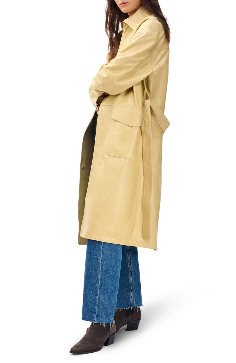 rag & bone Rue Leather Trench Coat, Alternate, color, Tan