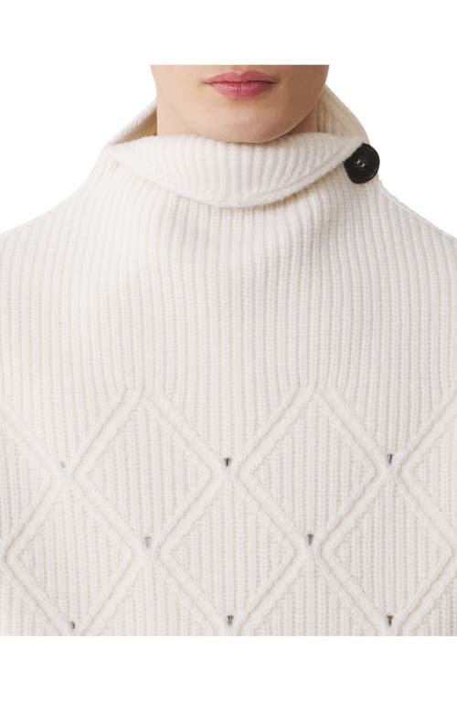 Lanvin Diamond Detail Sleeveless Wool Sweater In White
