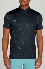 Redvanly Hanson Spatter Print Performance Golf Polo