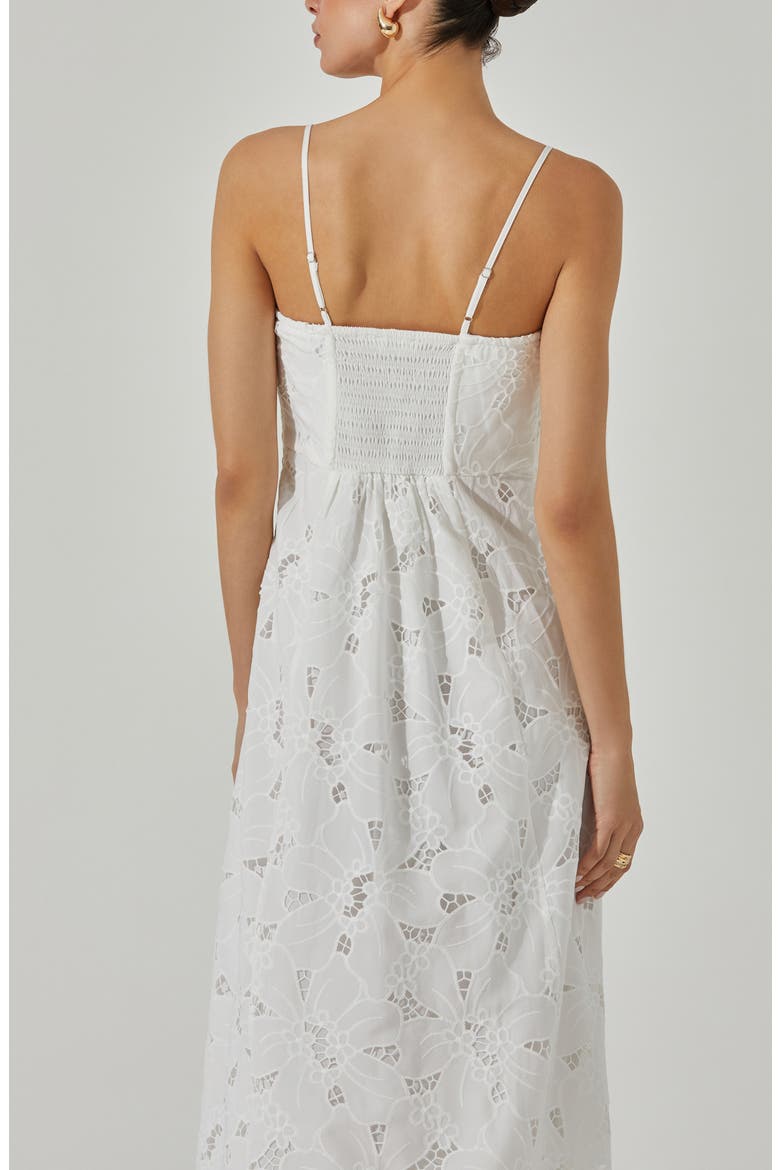 Floral Lace Midi Dress, Alternate, color, WHITE