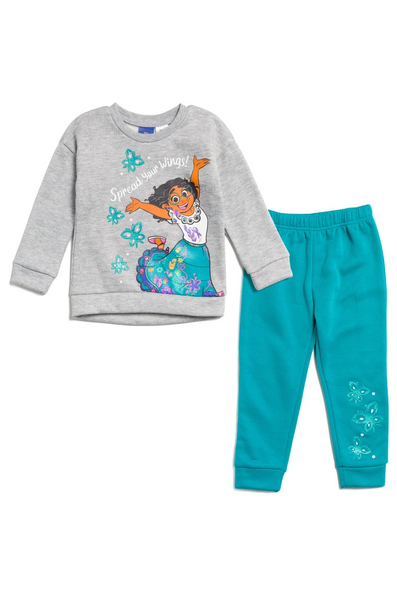 Encanto Mirabel 2-Piece Fleece Sweatshirt and Pants Set, Main, color, Mirabel Teal Grey