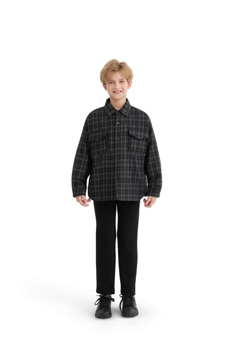 MOUSTACHE Plaid Flannel Shirt, Alternate, color, Black