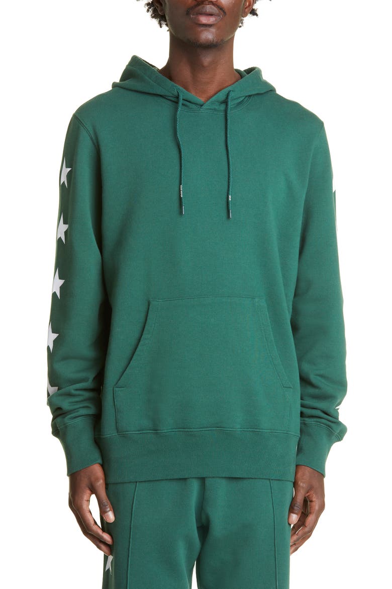Men's Star Cotton Graphic Hoodie, Main, color, BRIGHT GREEN/ WHITE