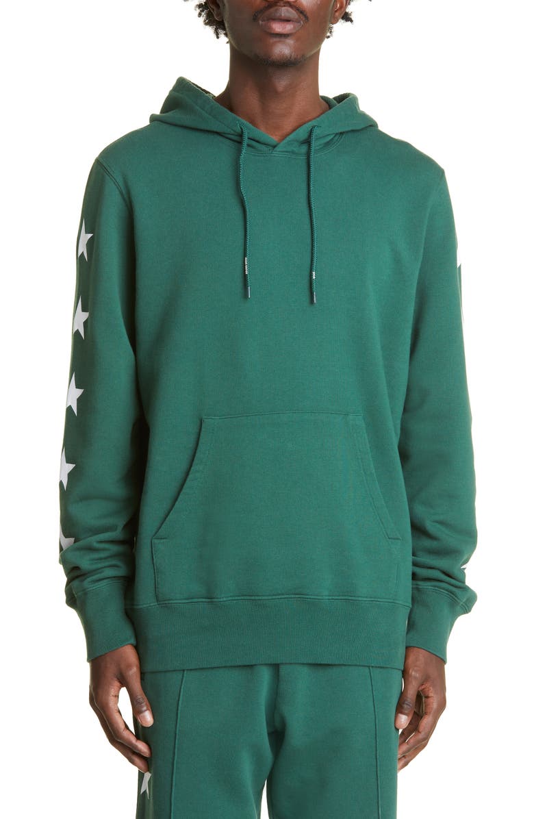 Golden Goose Men's Star Cotton Graphic Hoodie, Main, color, Bright Green/ White