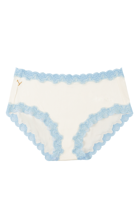 Soft Silk Briefs with Contrast Lace