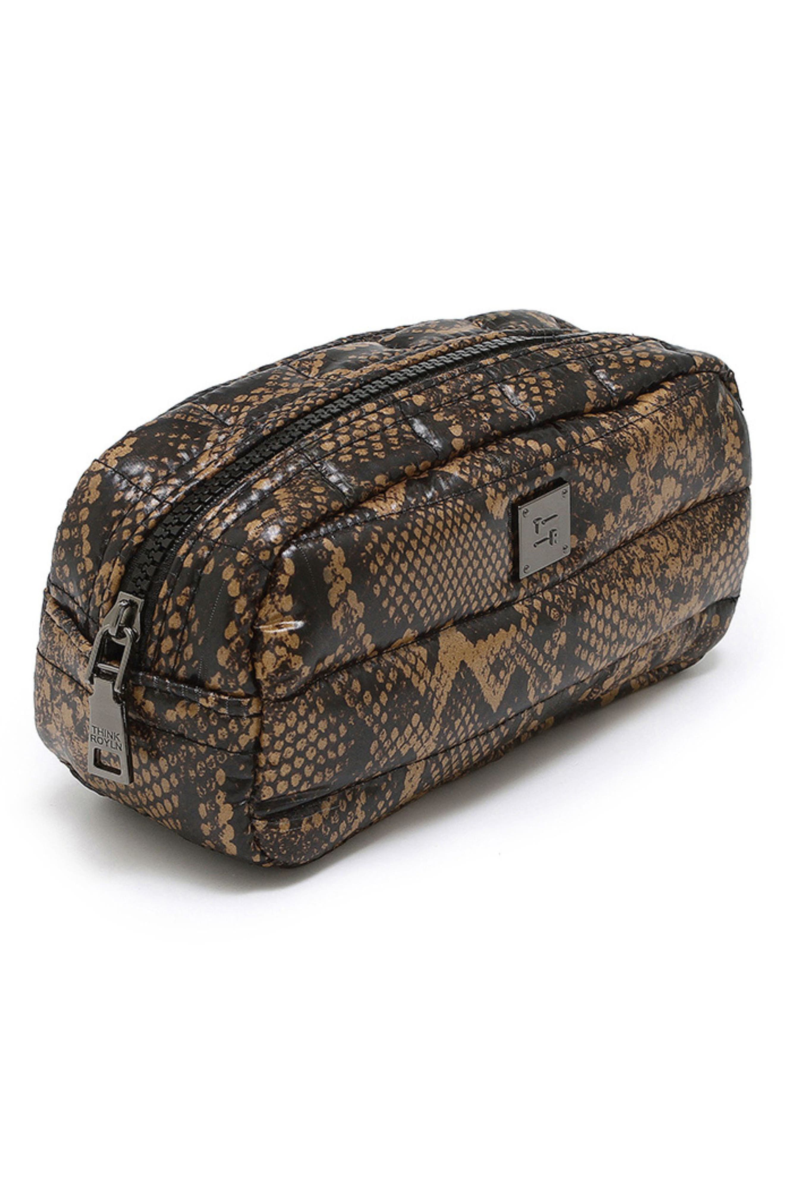Touch-Up Carryall Essentials Faux Leather Pouch, Alternate, color, NEO PYTHON