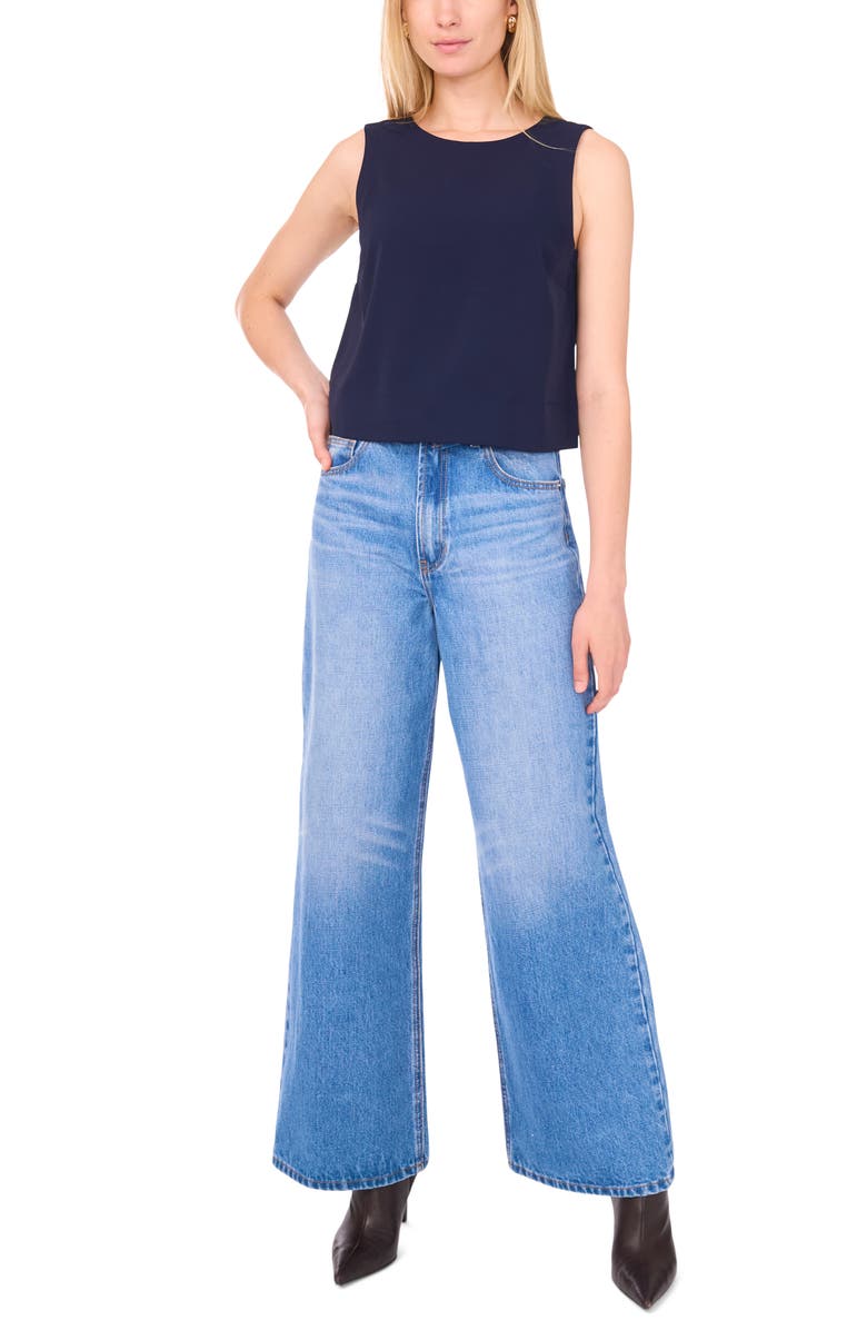 1.STATE Sleeveless Boxy Twill Top, Alternate, color, Classic Navy