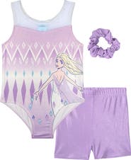 Disney Frozen Queen Elsa Gymnastics Leotard and Shorts Set