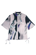Untitled in Motion Ties Adjustable Short Sleeve Button-Down Top