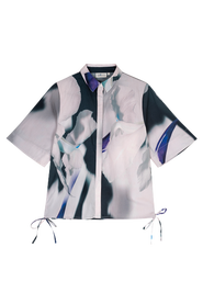 Untitled in Motion Ties Adjustable Short Sleeve Button-Down Top