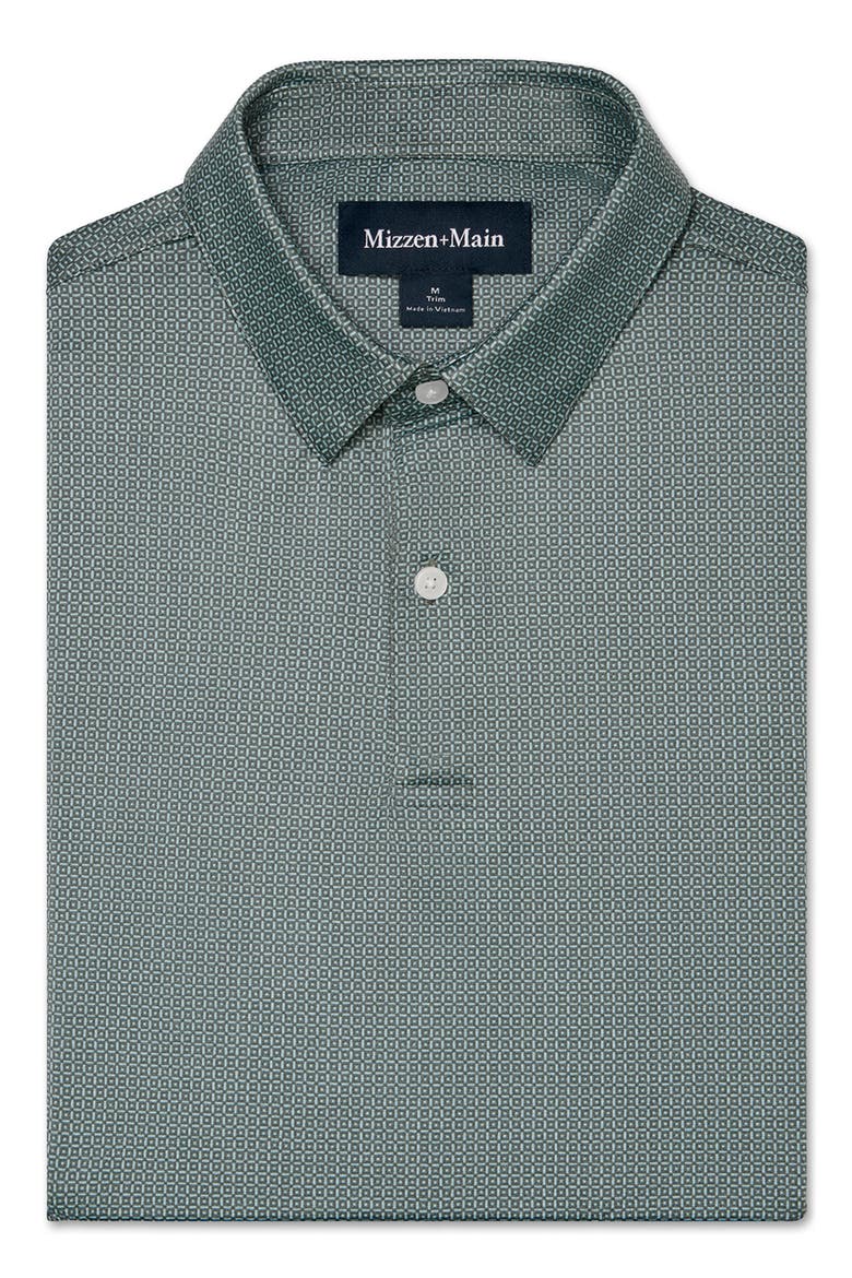 Halyard Trim Fit Performance Polo, Alternate, color, HEMLOCK BLOCK DOT