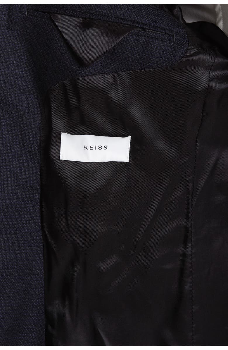 Reiss Navy Textured Two Button Notch Lapel Wool Suit Separates Blazer, Alternate, color,