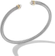 David Yurman Classic Cable Bracelet in Sterling Silver with 18K Yellow Gold and Pearls, 4mm