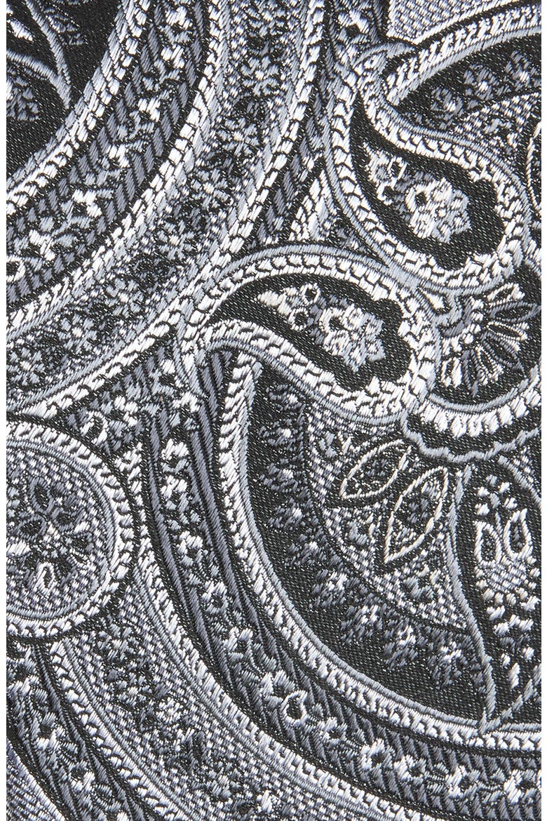 Paisley Silk Tie, Alternate, color, SILVER