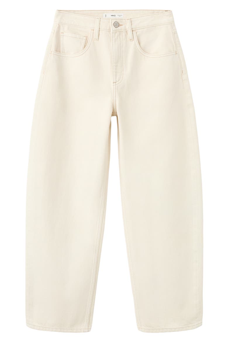 High Waist Barrel Jeans, Alternate, color, OFF WHITE