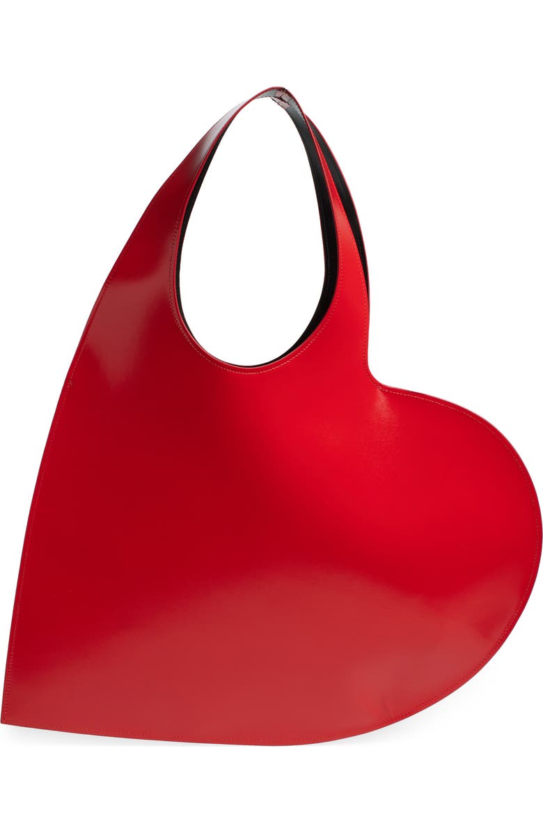 Coperni Heart Glossy Leather Tote, Alternate, color,