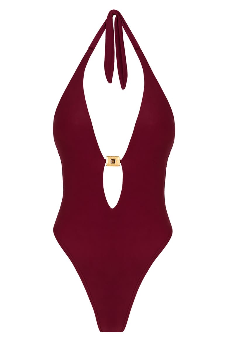 Liza Cutout One-Piece Swimsuit, Alternate, color, RED